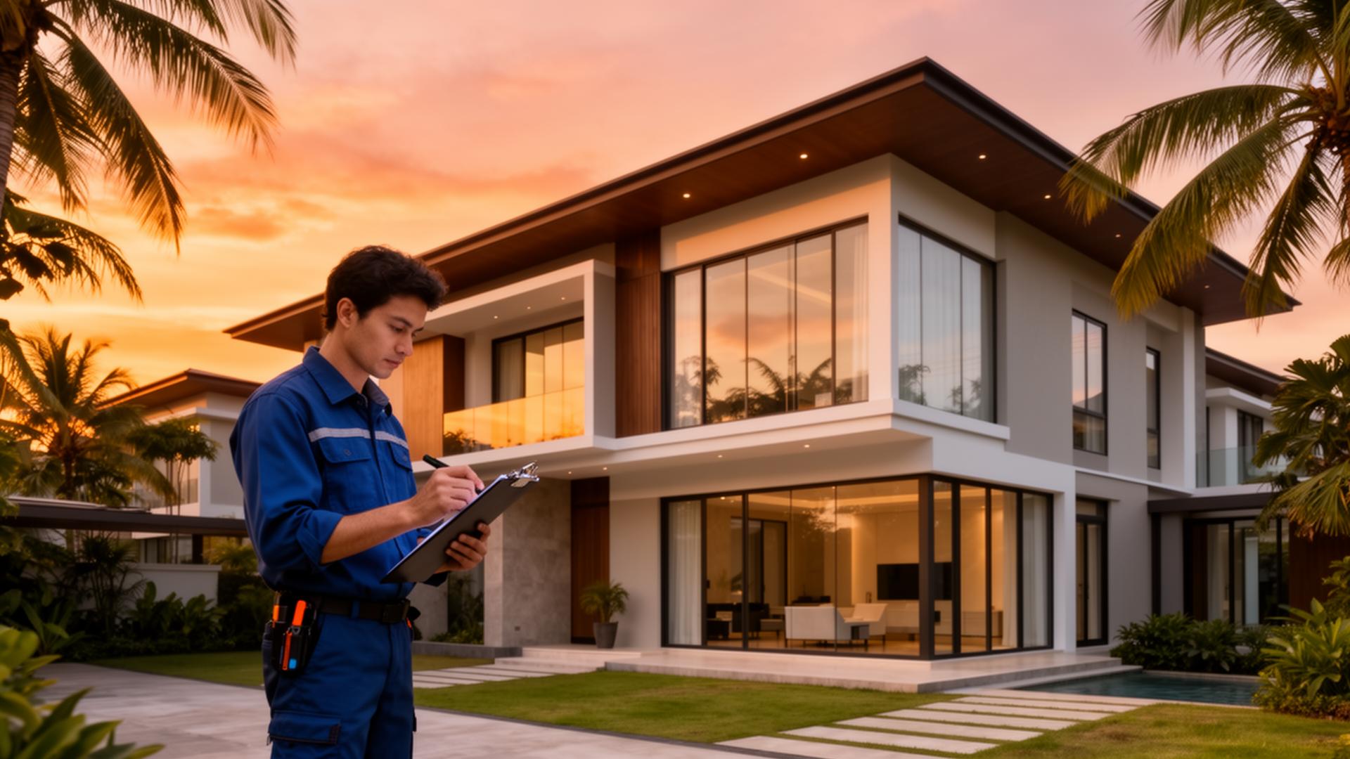 TAJ Tasneem certified property inspector performing a defect check in Malaysia